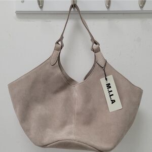 M.I.L.A Suede Leather hobo handbag NWT - Sand Color